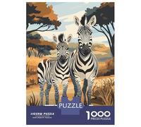 1000 Piece Puzzle For Teenagers Zebra Family in Savannah Puzzle for Adults Relaxing Games Pattern Assembly Birthday And Unique Gifts 70x50cm/1000pcs
