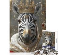 1000 Piece Puzzle For Teenagers Zebra King Practical Game For Family Fun Anti-Stress Toys Improving Love between Couples (38X52CM)