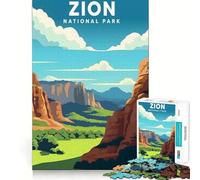 1000-piece Puzzle for Teenagers Zion National Park Clean Edge Game Mental Focus Game Slow Play Fun Birthday Fun Gift (50x75cm)