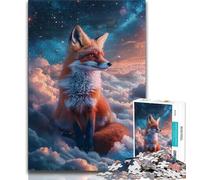 1000 Piece Puzzle Fox in The Clouds Puzzles for Adults Teens 1000 Pieces,Toys Educational Games Stress Relieving Enhance Love between Couples (26x38cm)