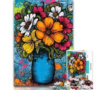 1000 Piece Puzzle Funky Pop Art Bouquet Jigsaw Puzzles for Adults 1000 Piece,Educational Game for Birthday, Chrismas for And 14 Years Old 26x38cm