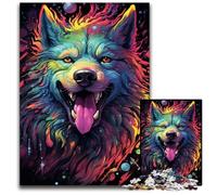 1000 Piece Puzzle Future Colorful Psychedelic Dog Impossible Jigsaw Puzzles for Adults for Family And Friends Suitable for Ages + 1000 PCS(38x26cm)