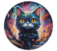 1000 Piece Puzzle Galaxy Cats Impossible Jigsaw Puzzles for Adults Educational Activity for Cognitive Skills Cognitive Skill Improvement (67.5x67.5cm)