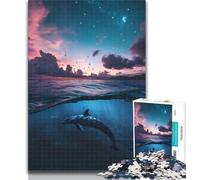 1000 Piece Puzzle Galaxy Dolphin 1000 Piece Jigsaw Puzzles for Teenagers Gifts,Birthday Present, Gifts, Wall Art for And Age 14 Years Up 26x38cm