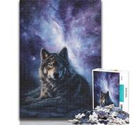 1000 Piece Puzzle Galaxy Wolf Jigsaw Puzzle 1000 Pieces for Teenagers,with Matching Poster And Trivia Sheet for Age 14 26x38cm