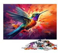 1000 Piece Puzzle Game Colorful Psychedelic Painting of Hummingbirds Jigsaw Puzzles For Kids Paper Jigsaw 1000 PCS(38x26cm)