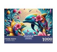1000 Piece Puzzle Game Dolphinsuitable for Children over 8 Years Old And Adults, Developing Thinking Skills38x26cm/1000pcs