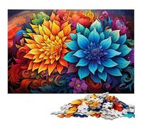 1000 Piece Puzzle Game Imagine Colorful Psychedelic Flowers Jigsaw Puzzles For Kids Wood Jigsaw 1000 PCS(75x50cm)