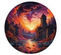 1000 Piece Puzzle Game Pompeii Colorful Creative Round Puzzle for Adults and Kids Ages 12+ Jigsaw Cardboard Puzzle for Home Decoration Size: 67.5 x 67.5 cm