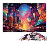 1000 Piece Puzzle Game Psychedelic New York Jigsaw Puzzles For Kids Paper Jigsaw 1000 PCS(38x26cm)