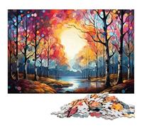 1000 Piece Puzzle Game The Colorful Psychedelia of Arctic Birch Jigsaw Puzzles For Kids Wood Jigsaw 1000 PCS(75x50cm)
