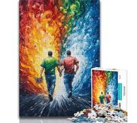 1000 Piece Puzzle Gay Oil Painting 1000 Pieces Jigsaw Puzzles for Adults And Teens,Family Entertainment Toys Is Ideal As A Gift for The Whole Family (26x38cm)