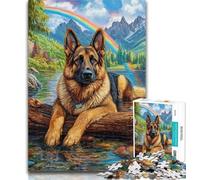 1000 Piece Puzzle German Shepherd Jigsaw Puzzles for Adults 1000 Piece,Educational Game for Birthday, Chrismas for And 14 Years Old 50x75cm