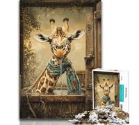 1000 Piece Puzzle Giraffe Art Jigsaws Puzzles 1000 Pieces for Adults Gifts,Learning Educational Toy for Is Ideal As A Gift for The Whole Family 26x38cm