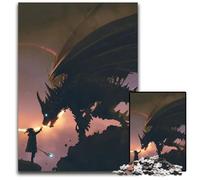 1000 Piece Puzzle Girl And Her DragonPuzzles for Adults Ideal for Lover Perfect Christmas New Year Valentines Gift 1000 PCS(75x50cm)