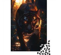 1000 Piece Puzzle, Glowing Tiger in The Jungle, 70x50cm/1000pcs | For winter weekends and Christmas breaks: Adult jigsaw puzzle with 1000 pieces turns winter downtime into puzzle time.
