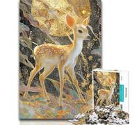 1000 Piece Puzzle Golden Animal Deer Jigsaws 1000 Pieces for Teenagers,is Ideal As A Gift for The Whole Family Suitable for And 14 50x75cm