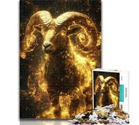 1000 Piece Puzzle Golden Aries Jigsaw Puzzles for Adults 1000 Pieces,Relax Games Is Ideal As A Gift for The Whole Family 50x75cm