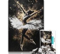 1000 Piece Puzzle Golden Ballerina Jigsaw Puzzles 1000 Pieces for Adults Teens,Toys Educational Games Stress Relieving Enhance Love between Couples 50x75cm