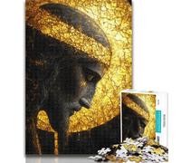 1000 Piece Puzzle Golden Jesus Jigsaws Puzzles 1000 Pieces for Teenagers Gifts,Challenging Difficult with Fully Interlocking Randomly Shaped Pieces 26x38cm
