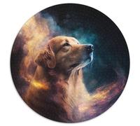 1000 Piece Puzzle Golden Retriever Nebula 1000 Pieces Round Puzzles for Adults Perfect for Christmas, Halloween, Easter, New Year 67.5x67.5cm