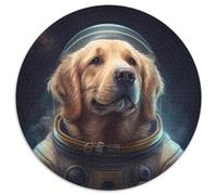 1000 Piece Puzzle Golden Retriever Round Jigsaws 1000 Pieces for Adults Intricate Design for Teenagers, DIY Decor, And Brain-Boosting Fun 67.5x67.5cm