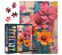 1000-Piece Puzzle - Graffiti Floral Screen Print Jigsaw Puzzles Perfect Weekend Activity for Solo or Group Play 50x70cm Vibrant Textured Mixed Media Painting