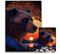 1000 Piece Puzzle Grizzly Bear Style Jigsaw Puzzles for Adults for Teenagers Family Fun DIY Brain Teaser Game Gift 1000 PCS(75x50cm)