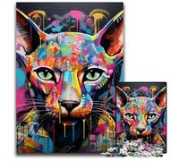 1000 Piece Puzzle Hairless Cat Graffiti Wooden Jigsaw Puzzles for Adults Challenging DIY Brain Teaser, Perfect Family Game Or Decorative Gift 50x75CM/19.68x29.52inch