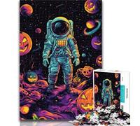1000 Piece Puzzle Halloween Astronaut Jigsaw Puzzle 1000 Pieces for Teenagers,Educational Games Home Decoration Artists Collection, Fine Art 50x75cm
