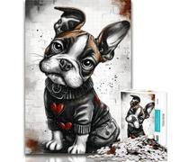 1000 Piece Puzzle Happy Boxer Puppy 1000 Piece Jigsaw Puzzles for Adults & Teens,Challenging Game for The Whole for Women, Gifts for Men 26x38cm