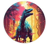 1000 Piece Puzzle Herrerasaurus Dinosaur 1000Pc Adults Round Jigsaw Puzzle Brain Teaser Game for Teenagers, Perfect 67.5x67.5cm