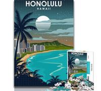 1000 Piece Puzzle Honolulu Hawaii at Night 1000 Piece Jigsaw Puzzles for Adults Gifts,learning Educational Toys Unique Home Decor And Gifts 75x50cm