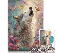 1000 Piece Puzzle Howling Wolf Oil Painting 1000 Pieces Jigsaw Puzzles for Adults And Teens,Family Entertainment Toys Is Ideal As A Gift for The Whole Family 50x75cm