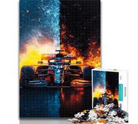 1000 Piece Puzzle Ice And Fire Sports Car Jigsaw Puzzle 1000 Pieces for Teenagers,Challenging Game And Family Play Secret Santa Gifts 50x75cm