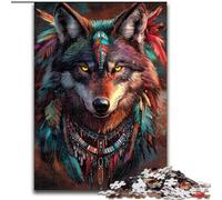 1000 Piece Puzzle Indian Wolf Jigsaw Puzzles for Adults 1000 Piece Challenging & Entertaining, Family Activity (Size 26x38cm)