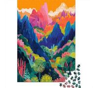 1000 Piece Puzzle, Italy Dolomites Mountains Minimalist Art, 70x50cm/1000pcs