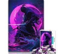 1000 Piece Puzzle Japanese Neon Ninja Jigsaw Puzzles for Adults 1000 Pieces,Relax Games Is Ideal As A Gift for The Whole Family 50x75cm
