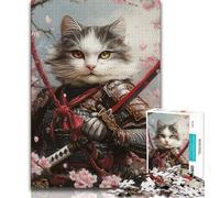 1000 Piece Puzzle Japanese Ninja Cat Jigsaw Puzzles for Teenagers 1000 Piece,Educational Toys Is Ideal As A Gift for The Whole Family (50x75cm)