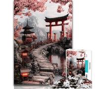 1000 Piece Puzzle Japanese Temple 1000 Pieces Jigsaw Puzzles for Adults And Teens,Challenging Game Toys for Is Ideal As A Gift for The Whole Family 26x38cm