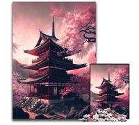 1000 Piece Puzzle Japanese Temple Jigsaw Puzzles DIY Decoration, Brain Challenge, for Adult, Family, 50x75CM/19.68x29.52inch