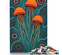 1000 Piece Puzzle Jellyfish Dot Painting Jigsaw Puzzles for Adults Woodenboard Puzzles Adults Puzzles Gifts 1000pcs (75x50cm)