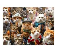 1000 Piece Puzzle, Jigsaw Puzzle for Adults, A Challenging Puzzle, Puzzle Games for the Whole Family, Gifts for Women, Gifts for Men, Theme: Fashion Cat Collection