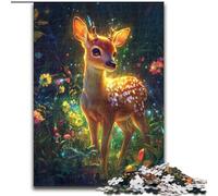1000 Piece Puzzle Jungle Deer Wooden Jigsaw Puzzles Family Interaction & Fun Gift, Vibrant Abstract Design 26X38CM