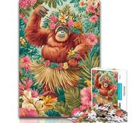 1000 Piece Puzzle Jungle Gorilla Jigsaws Puzzles 1000 Pieces for Adults Gifts,Stress Reliever Difficult Challenge Enhance Love between Couples 26x38cm
