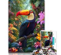 1000 Piece Puzzle Jungle Toucan Jigsaw Puzzles 1000 Pieces for Adults Teens,Toys Educational Games Stress Relieving Enhance Love between Couples 26x38cm