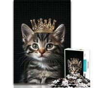 1000 Piece Puzzle Kitten King 1000 Piece Jigsaw Puzzle for Adults And Teenagers,for Educational Game Challenge Toy Artists Collection, Fine Art 26x38cm