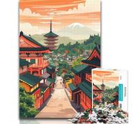 1000 Piece Puzzle Kyoto Travel Poster Adult Jigsaw Puzzles 1000 Pieces,Challenging Difficult with Fully Interlocking Randomly Shaped Pieces 75x50cm
