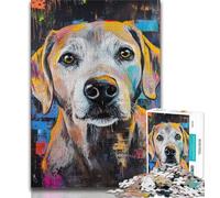 1000 Piece Puzzle Labrador Retriever Oil Painting 1000 Piece Jigsaw Puzzles for Adults Gifts,Educational Game Challenge Toy for Women And Men (50x75cm)
