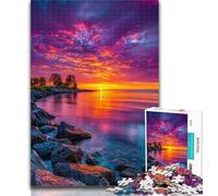 1000 Piece Puzzle Lake at Sunset Jigsaw Puzzle 1000 Pieces for Teenagers,Educational Game Challenge Toy for Women And Men 26x38cm